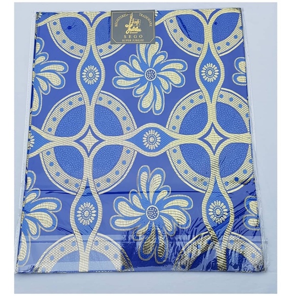 Blue and Gold Sego Gele - Picture 2 of 2